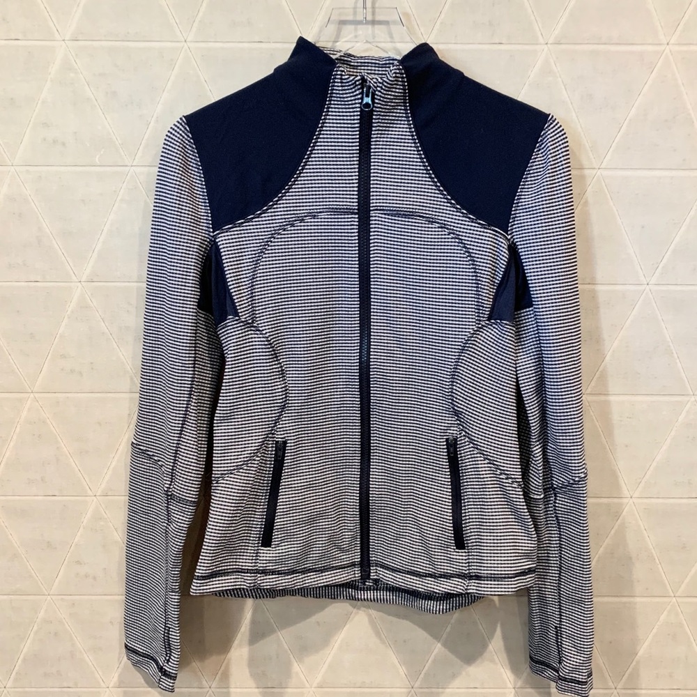 Lululemon define jacket blue white striped 8
